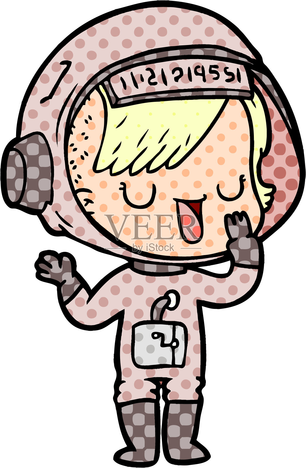 卡通女宇航员插画图片素材