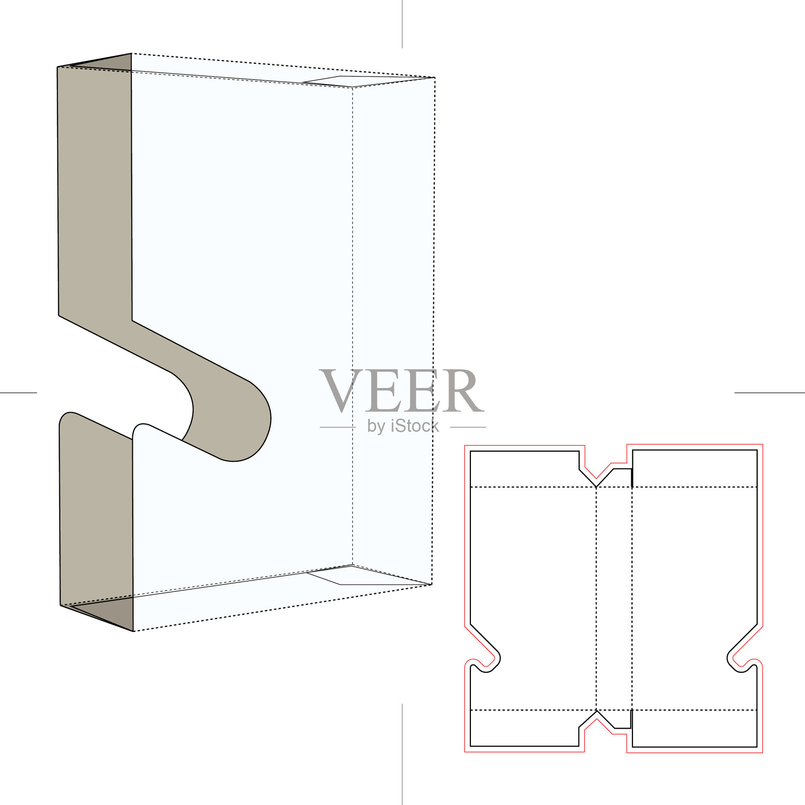 VHS套筒包装与蓝图插画图片素材