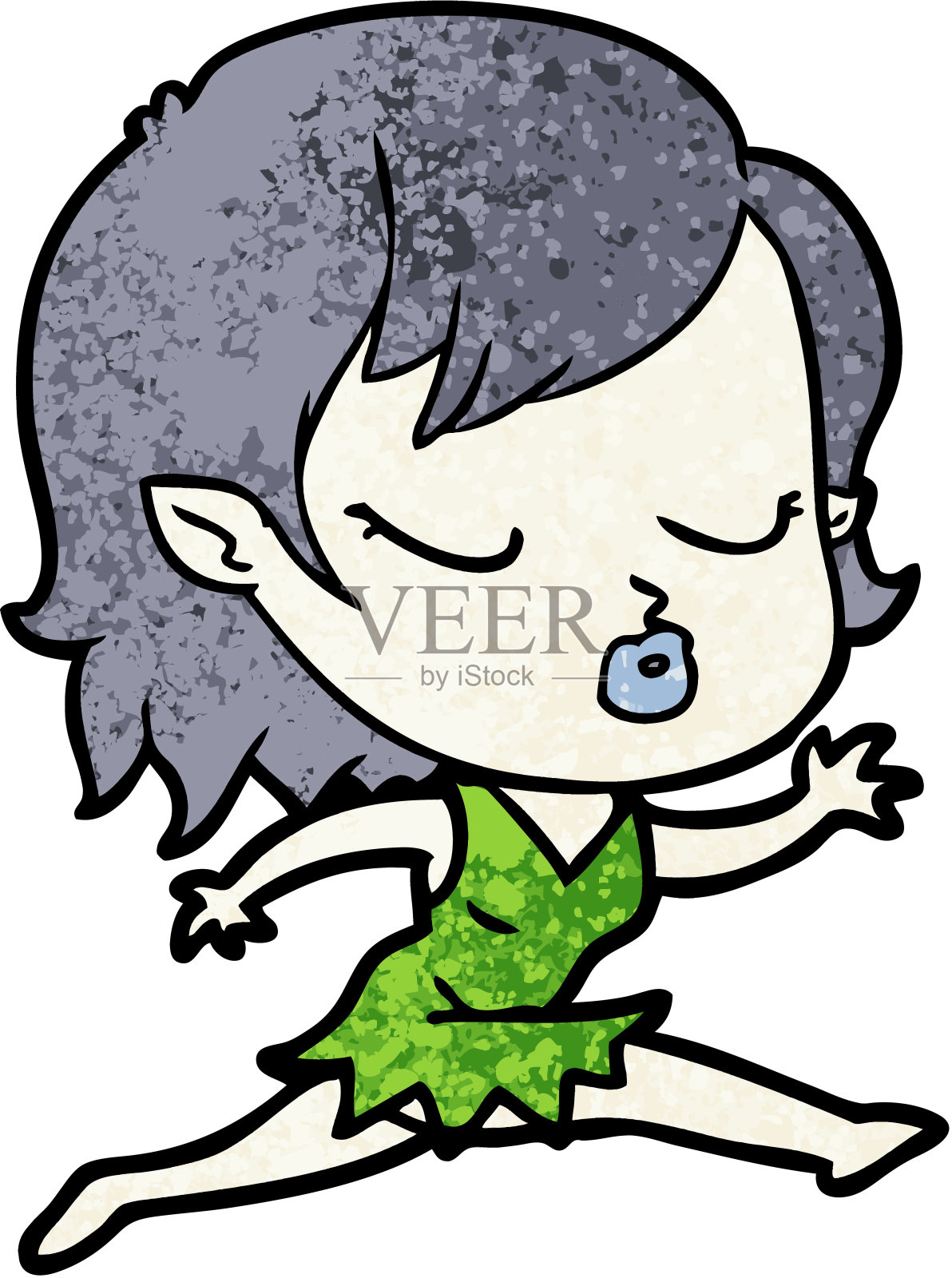 可爱的卡通吸血鬼女孩插画图片素材