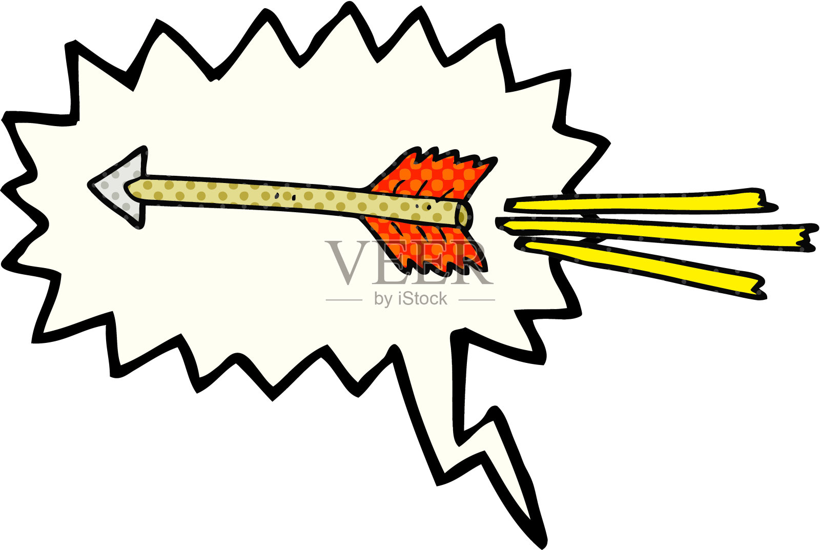 手绘漫画书演讲泡泡卡通飞箭插画图片素材