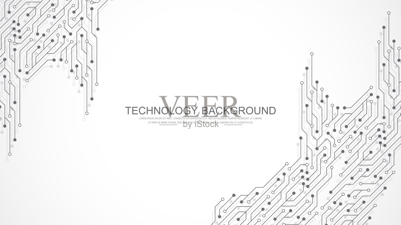 主板矢量背景与电路板电子元件。电子纹理为计算机技术，工程概念。主板计算机生成的抽象插图插画图片素材