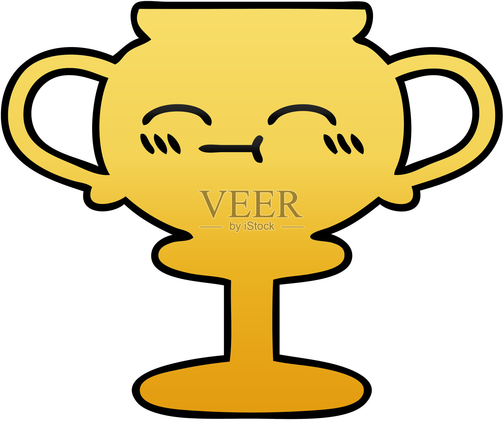 一个奖杯的渐变阴影卡通插画图片素材