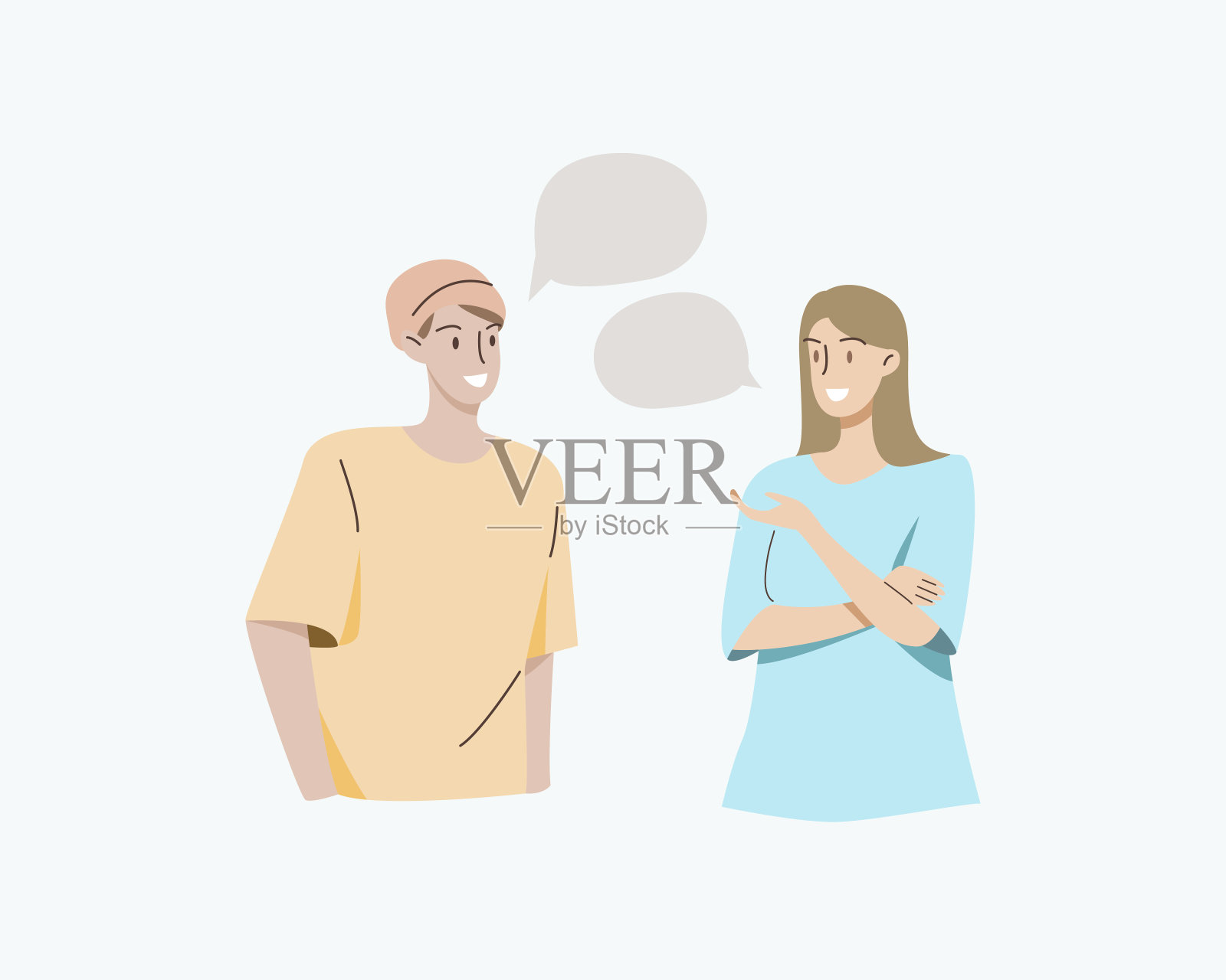 一群人在谈话、讲述或讲话。插画图片素材