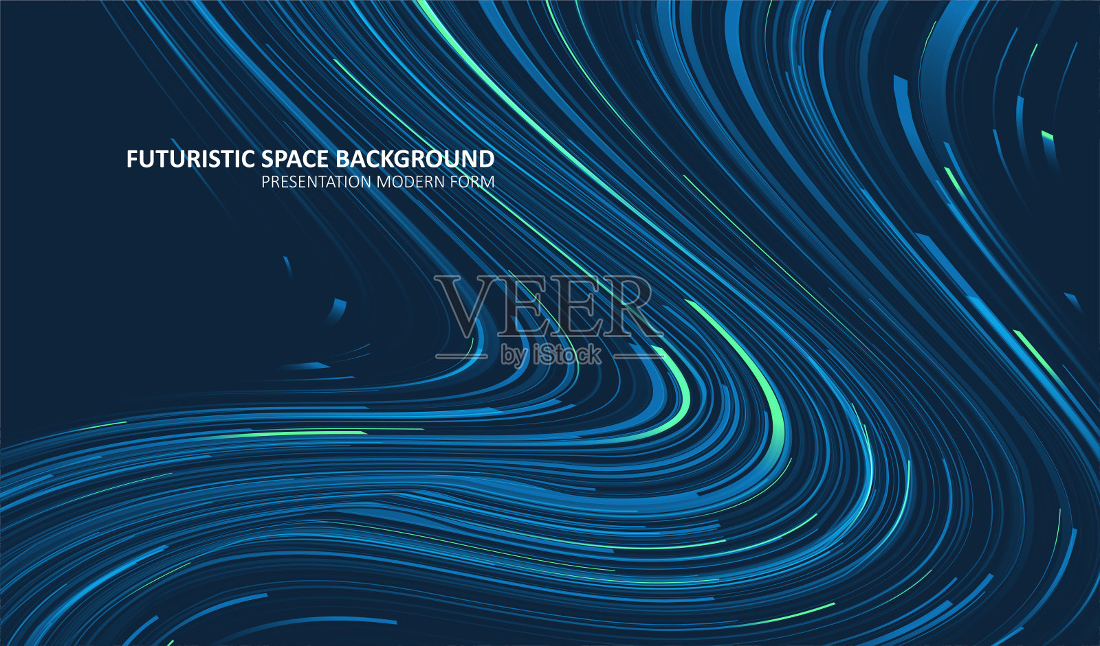 蓝色背景上发光的线条插画图片素材