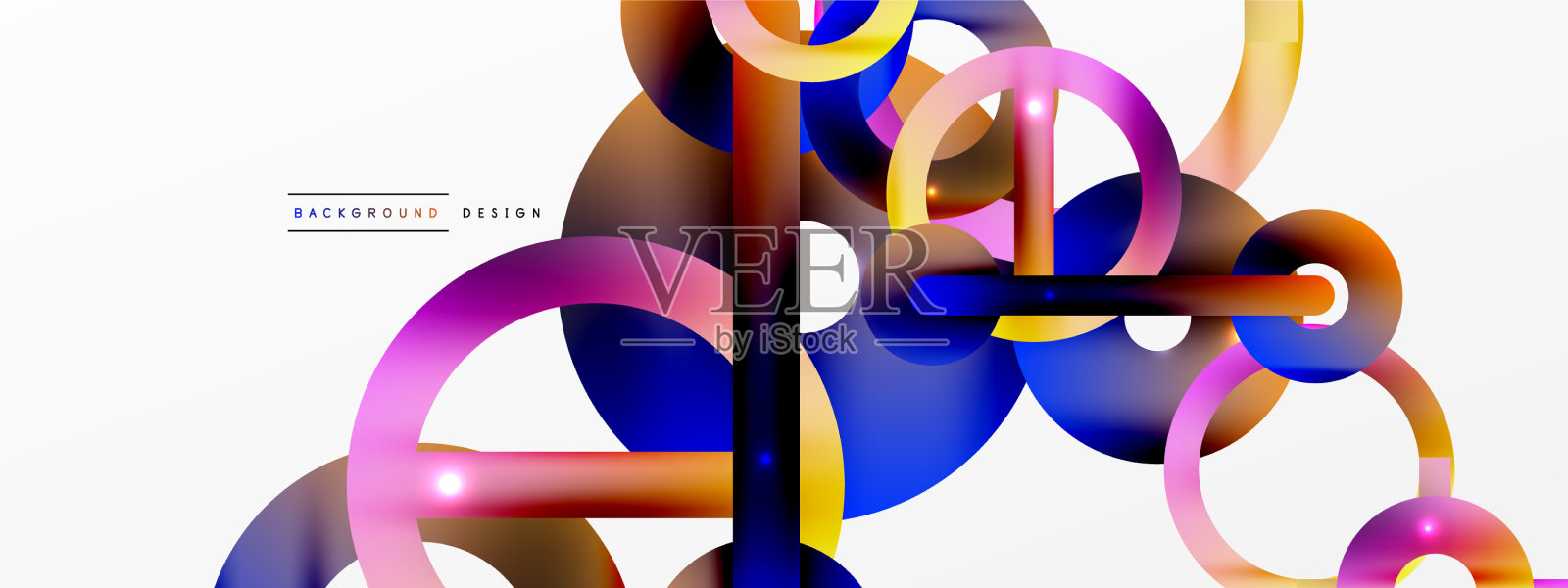 圆形构图抽象背景新潮插画图片素材