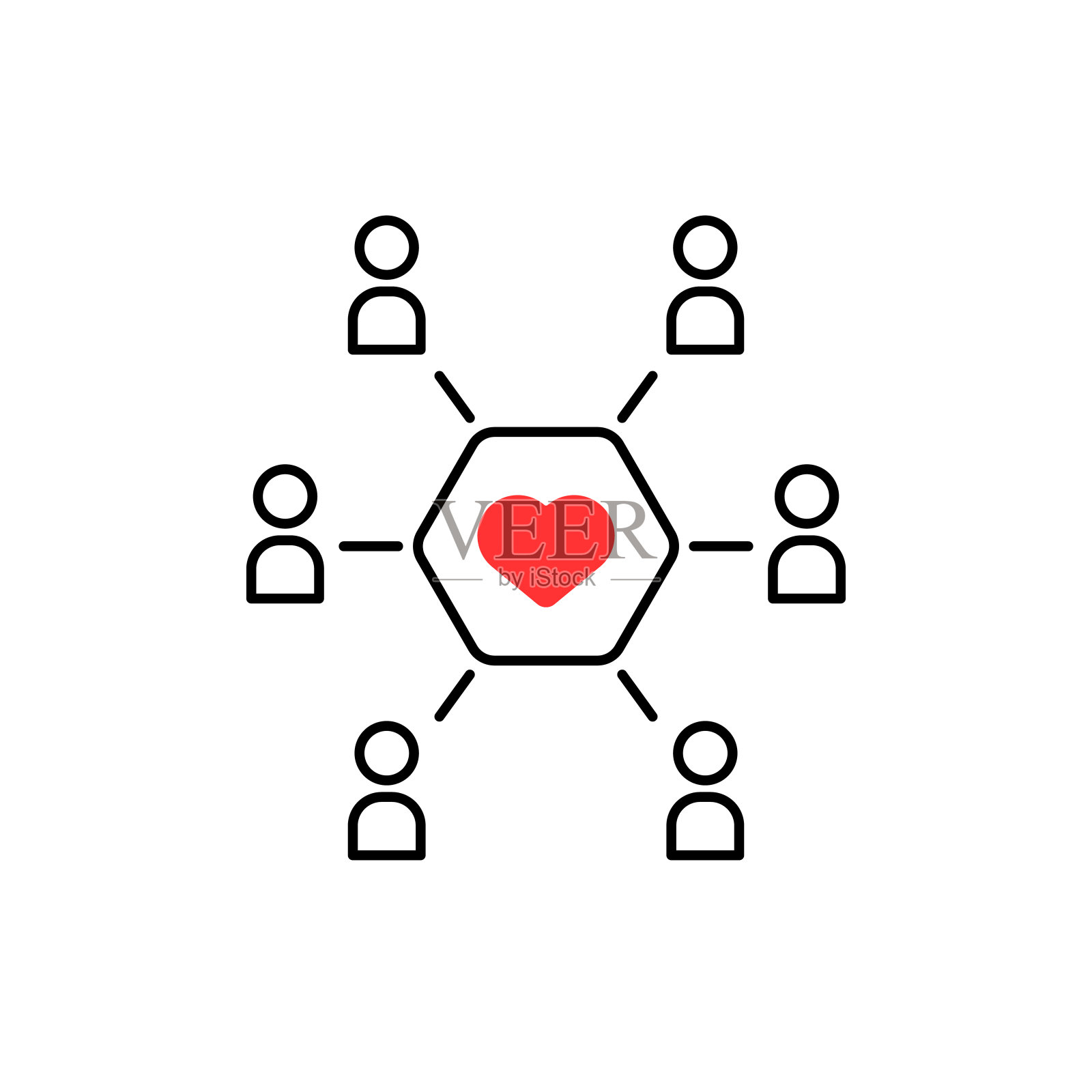 细线客户保留或追随者社区插画图片素材