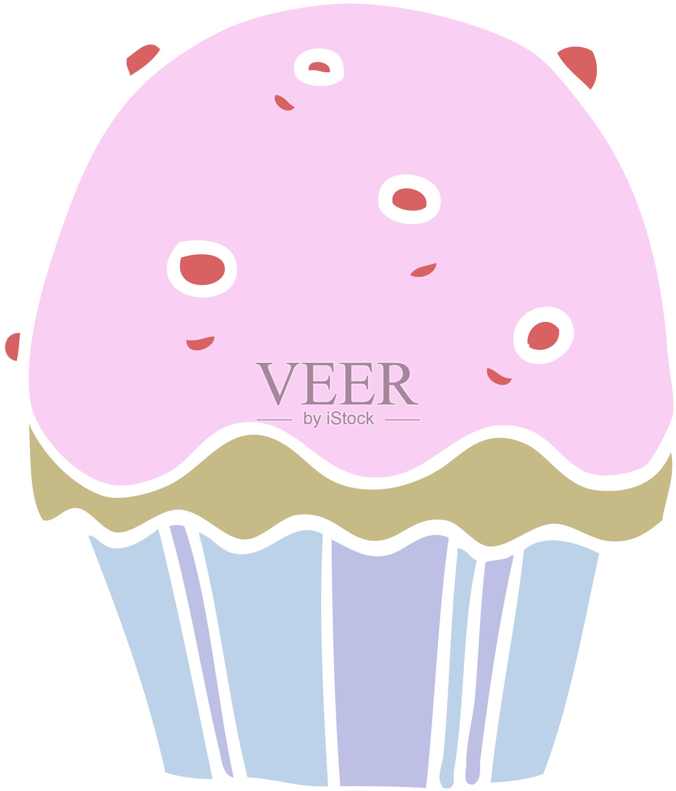 平面色彩风格卡通纸杯蛋糕插画图片素材