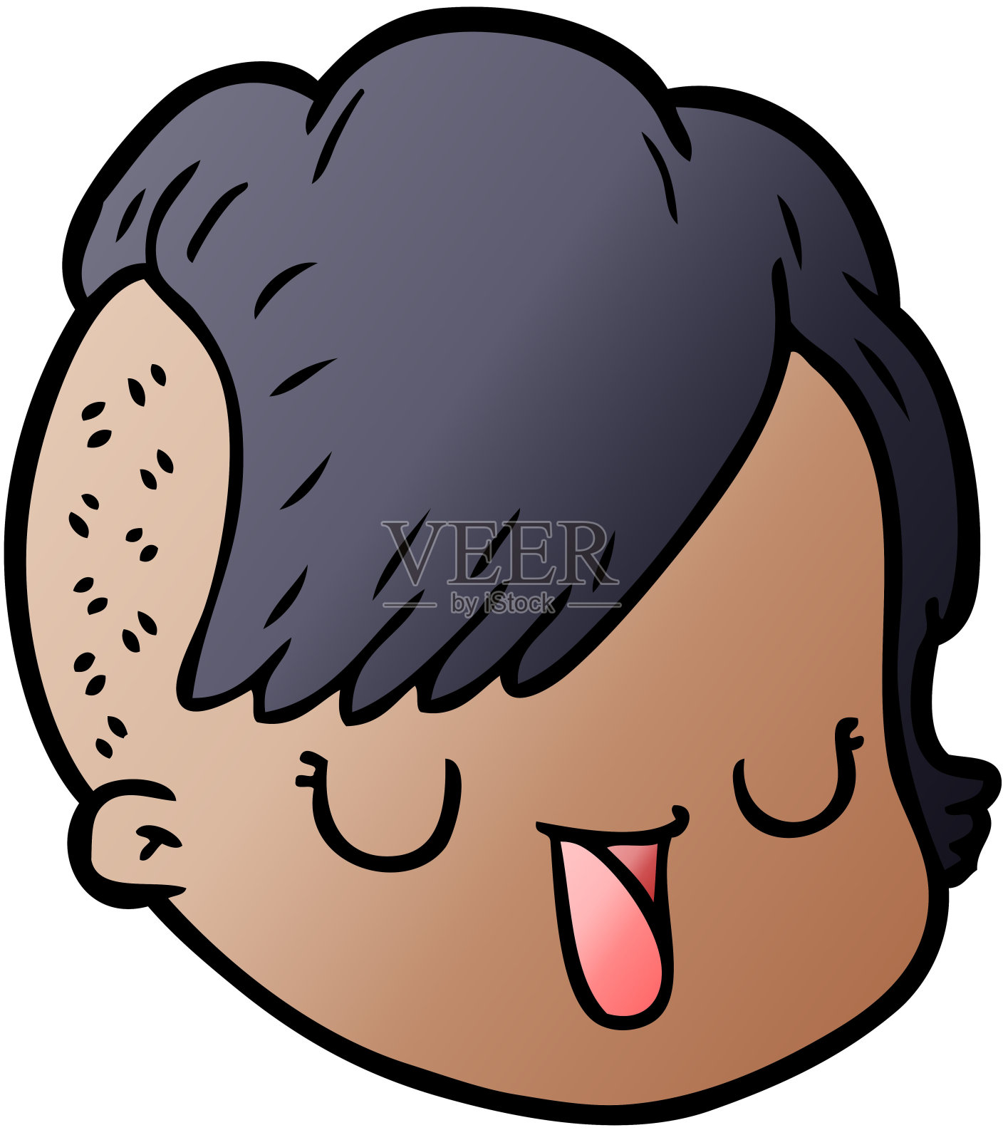 卡通女性脸插画图片素材