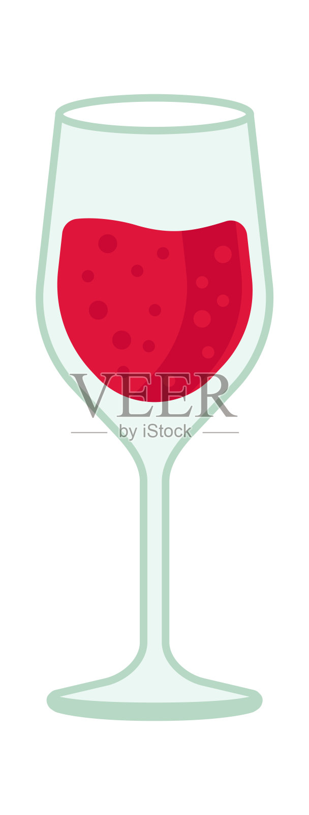 玻璃与热葡萄酒平图标菜肴插画图片素材