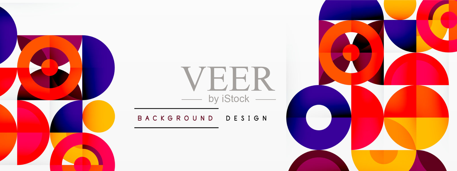 彩色圆圈抽象背景模板插画图片素材