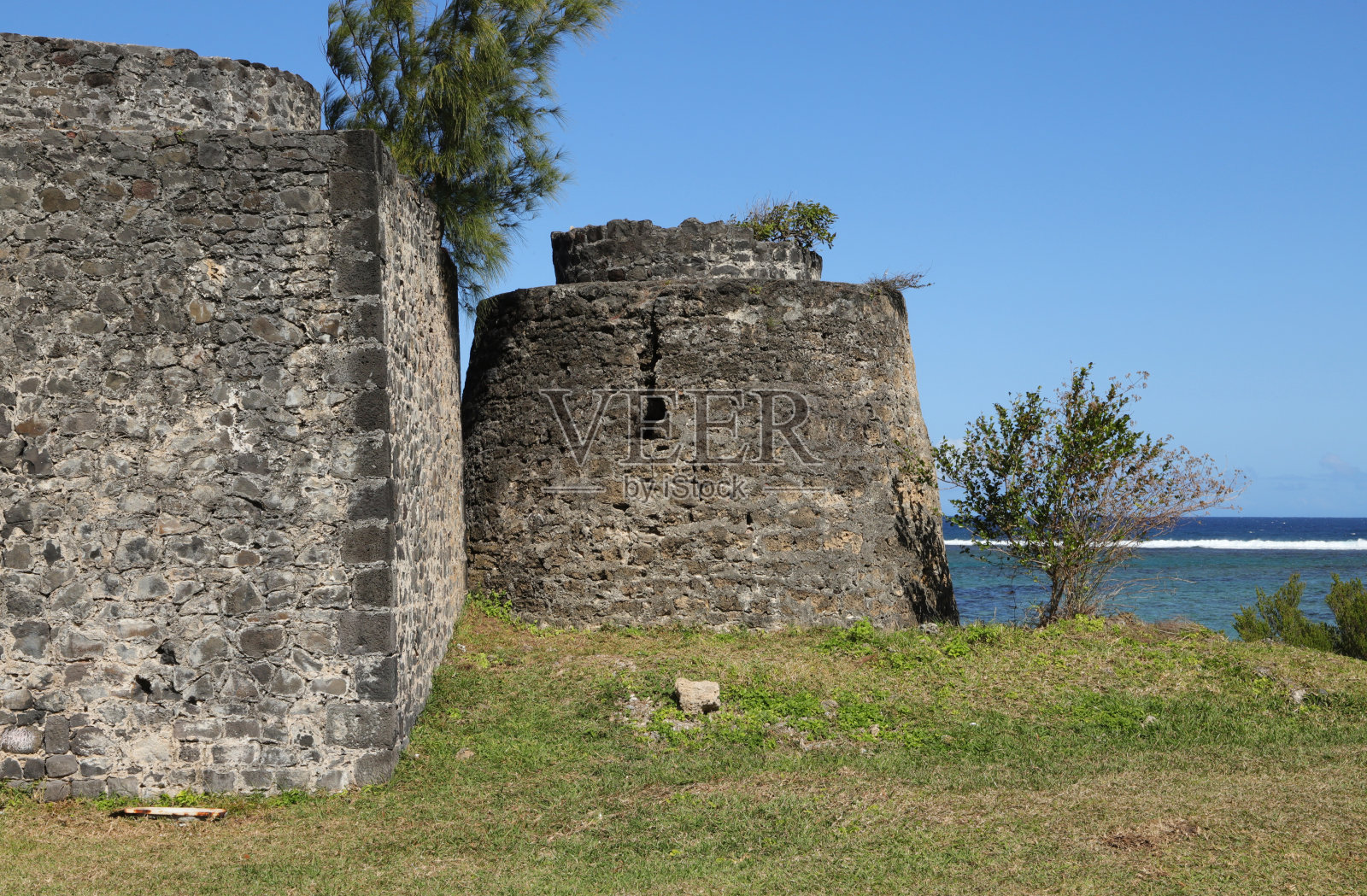 古建筑在白角海滩，毛里求斯，印度洋，非洲照片摄影图片
