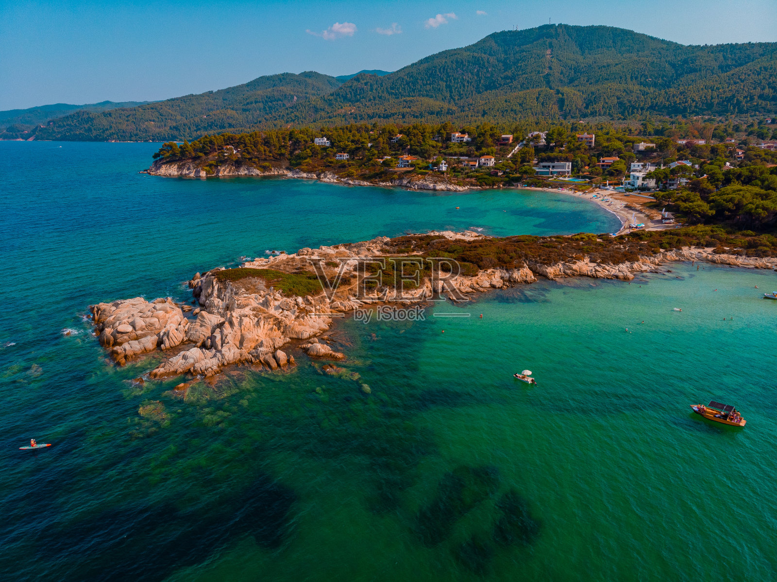 希腊卡里迪海滩鸟瞰图照片摄影图片