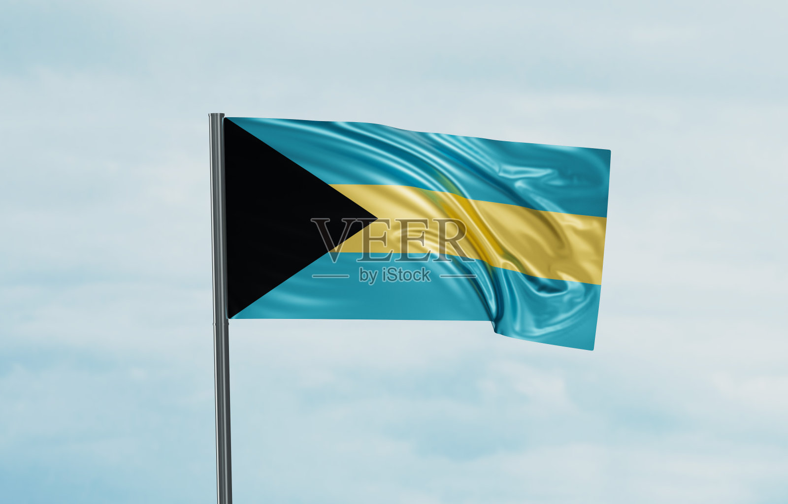 巴哈马群岛国旗照片摄影图片