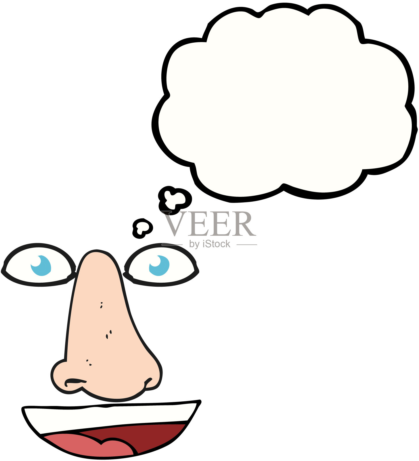 手绘思想泡泡卡通五官插画图片素材