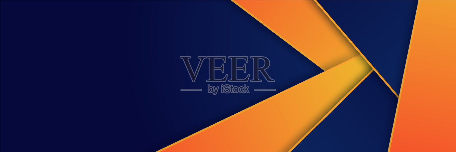 现代蓝橙抽象背景旗帜。现代几何块橙蓝色抽象旗帜设计背景插画图片素材