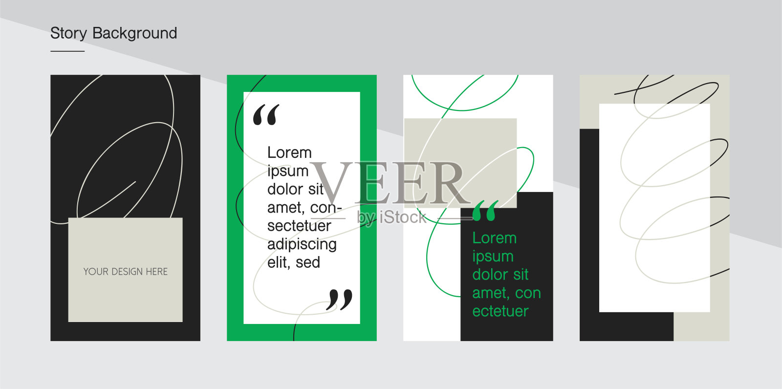 社交媒体模板。抽象向量背景。插画图片素材