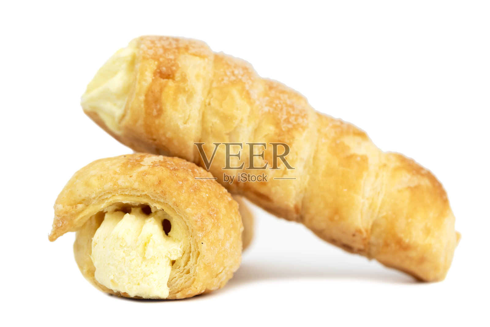 甜奶油卷，小圆面包照片摄影图片