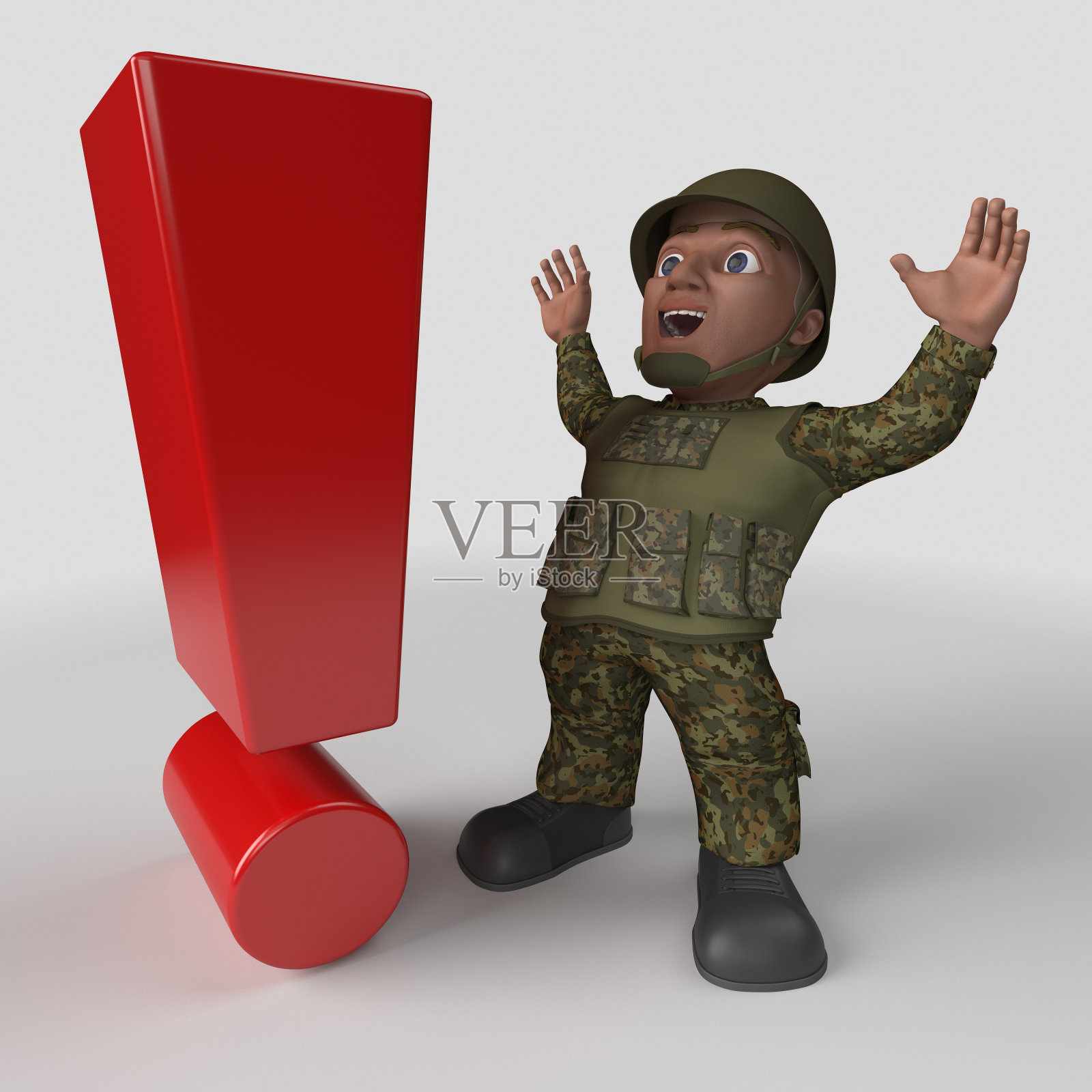 3D卡通士兵人物照片摄影图片