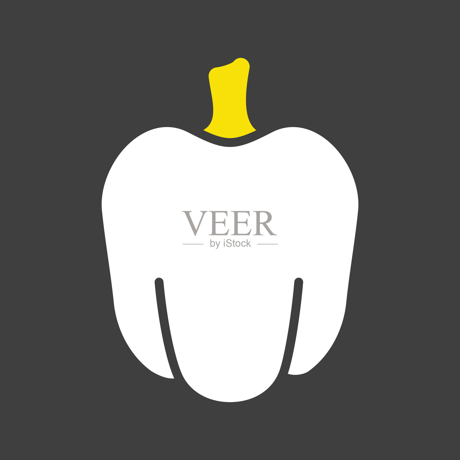 灯笼椒或辣椒粉孤立设计字形上插画图片素材