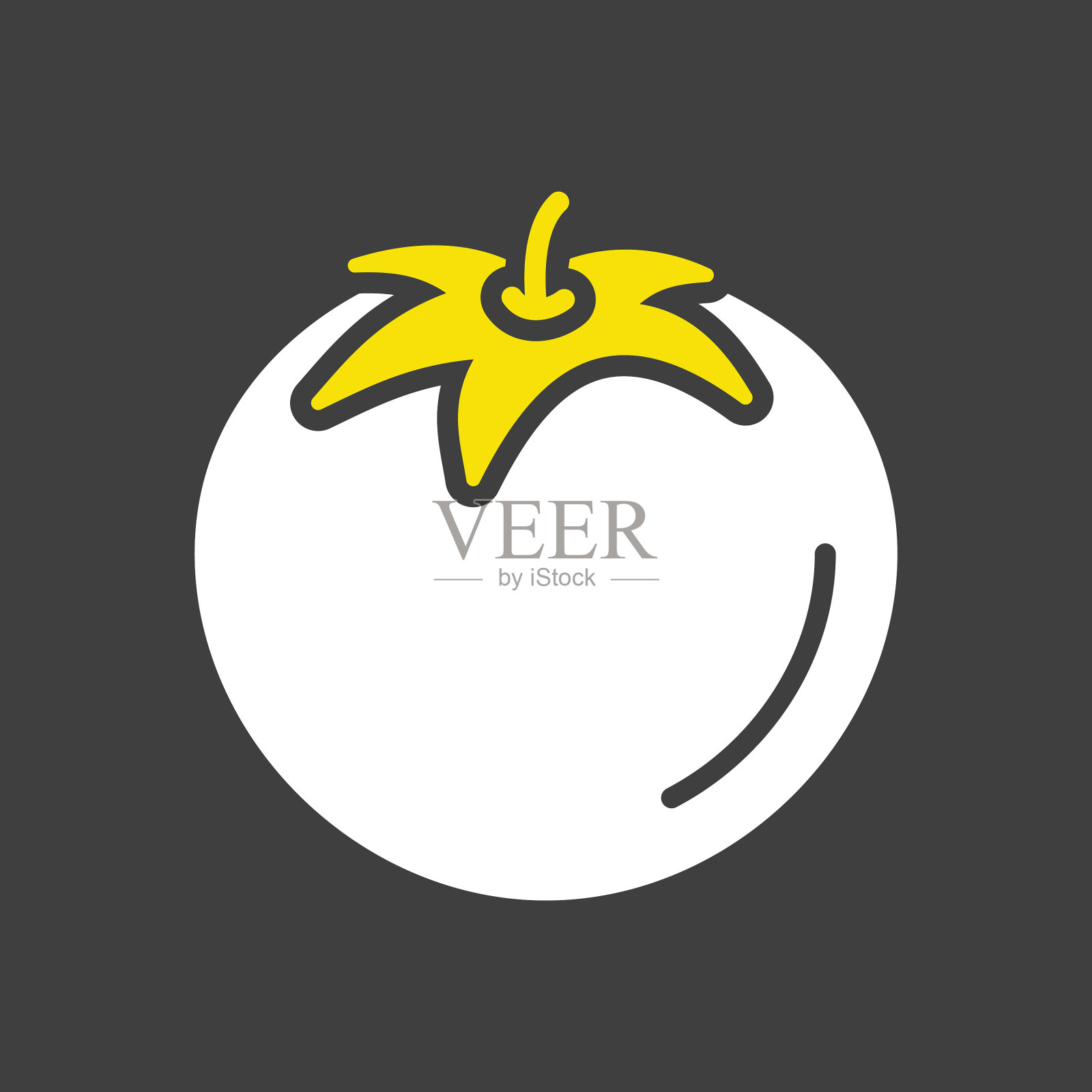 番茄孤立的设计字形在黑暗的背景插画图片素材