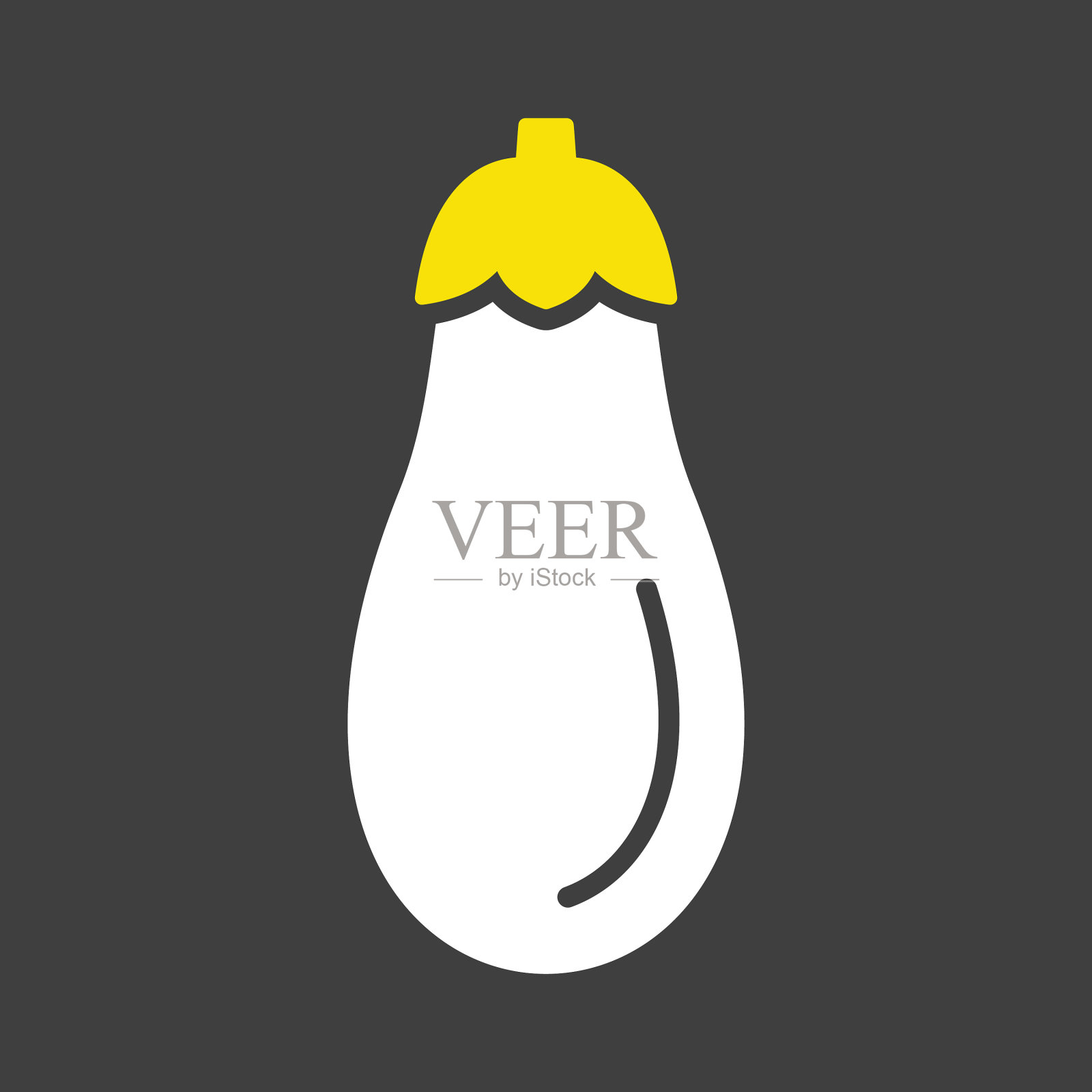 茄子孤立的字形在黑暗的背景图标插画图片素材