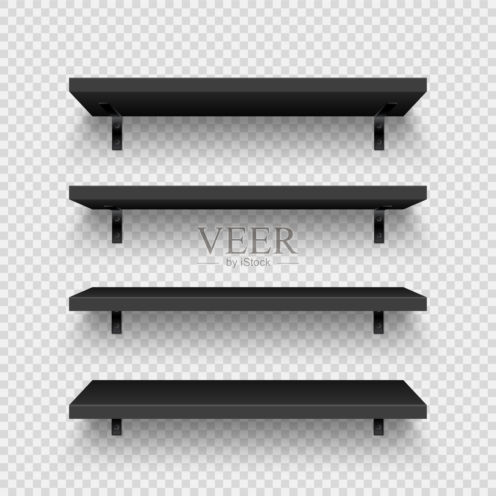 现实的黑色商店货架与壁挂插画图片素材