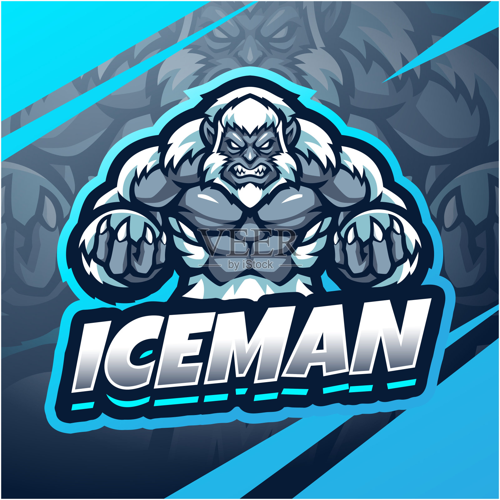 冰人国务委员吉祥物插画图片素材