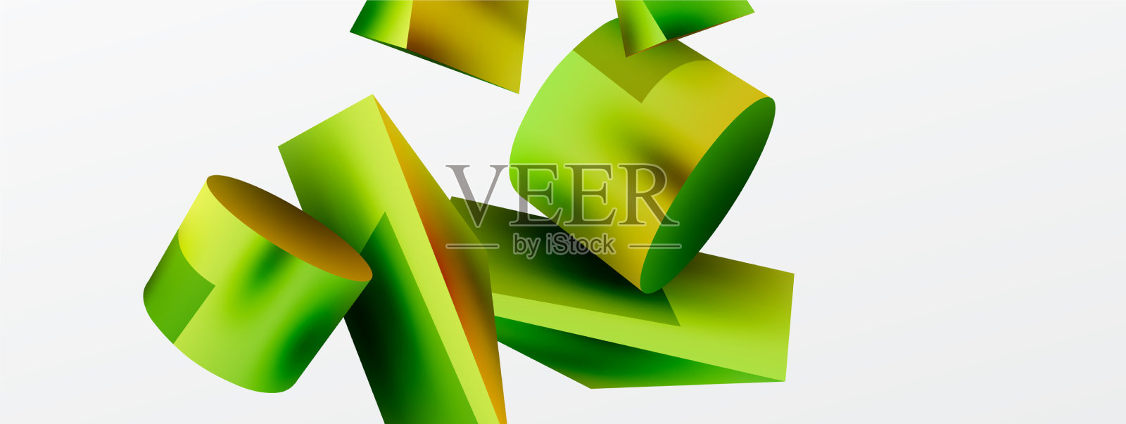 金属3d形状几何背景插画图片素材