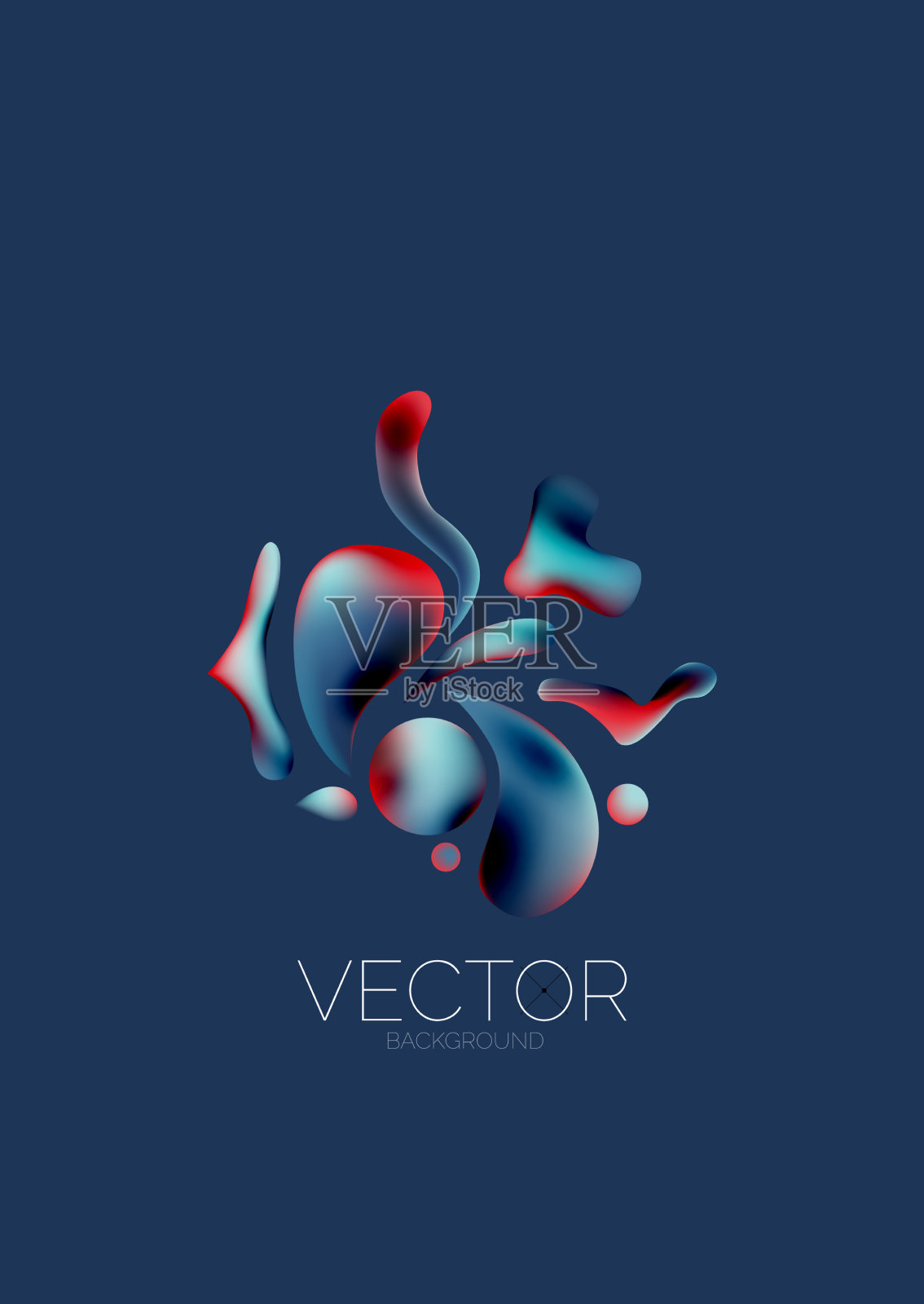 流体水滴形状组成抽象插画图片素材