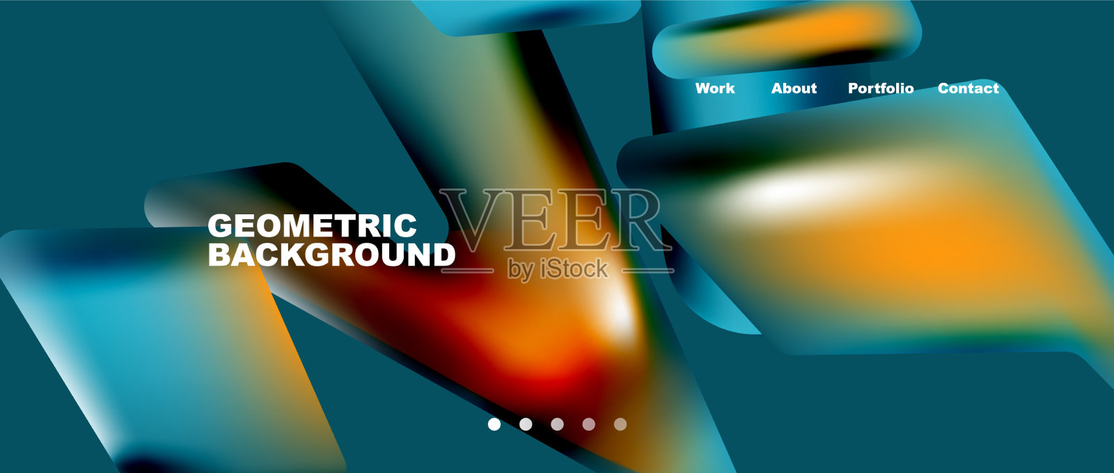 彩色几何背景登陆页面插画图片素材