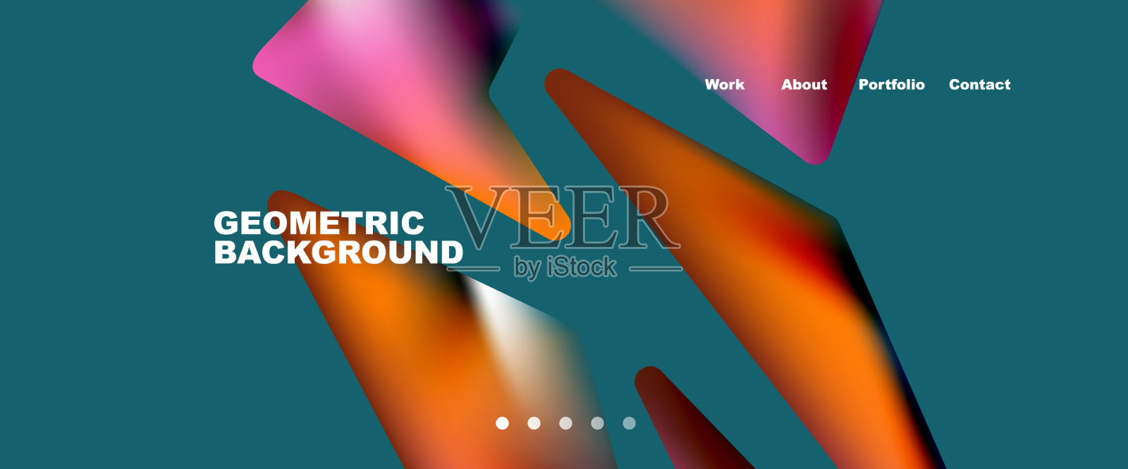 抽象几何的落地页创意插画图片素材