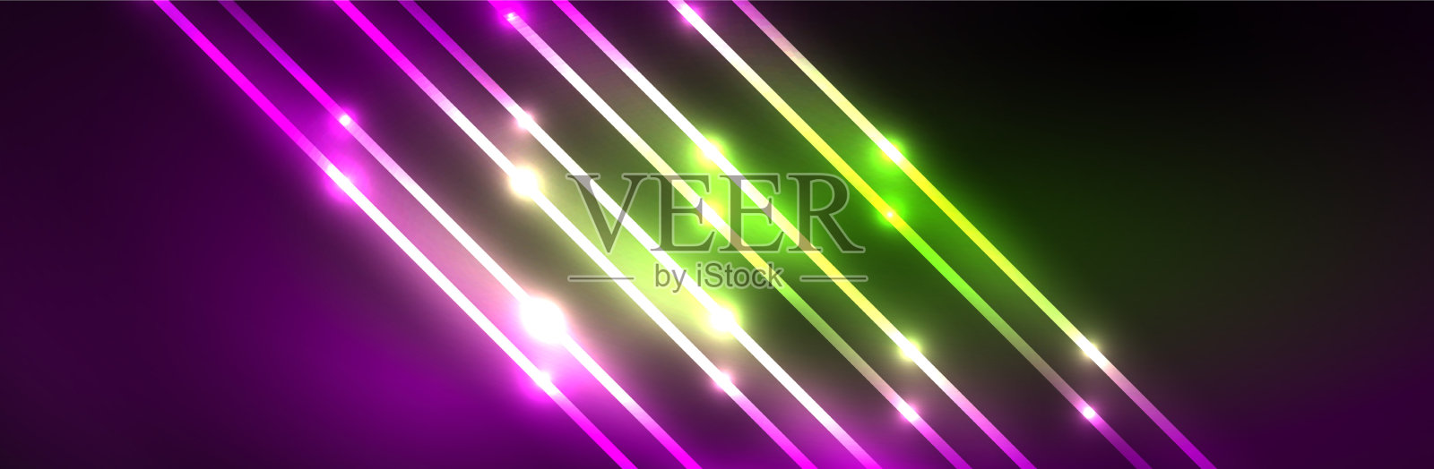 霓虹灯发光流体波线魔法能量空间插画图片素材