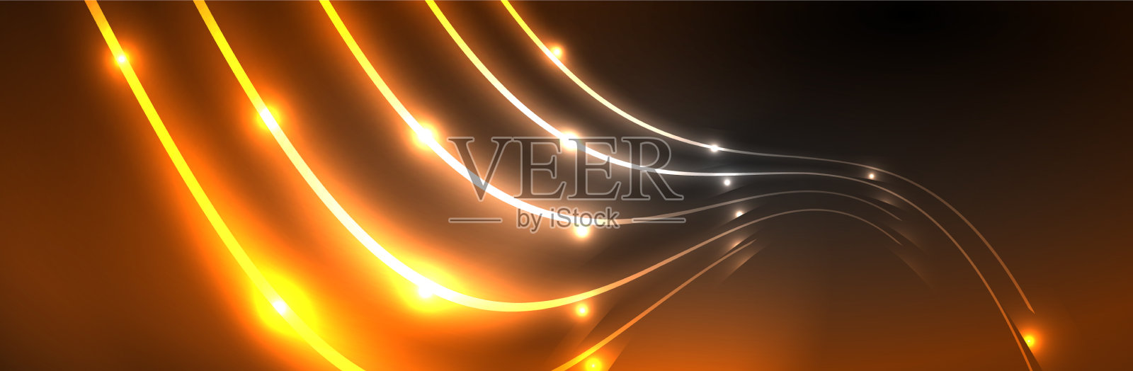 霓虹灯发光流体波线魔法能量空间插画图片素材