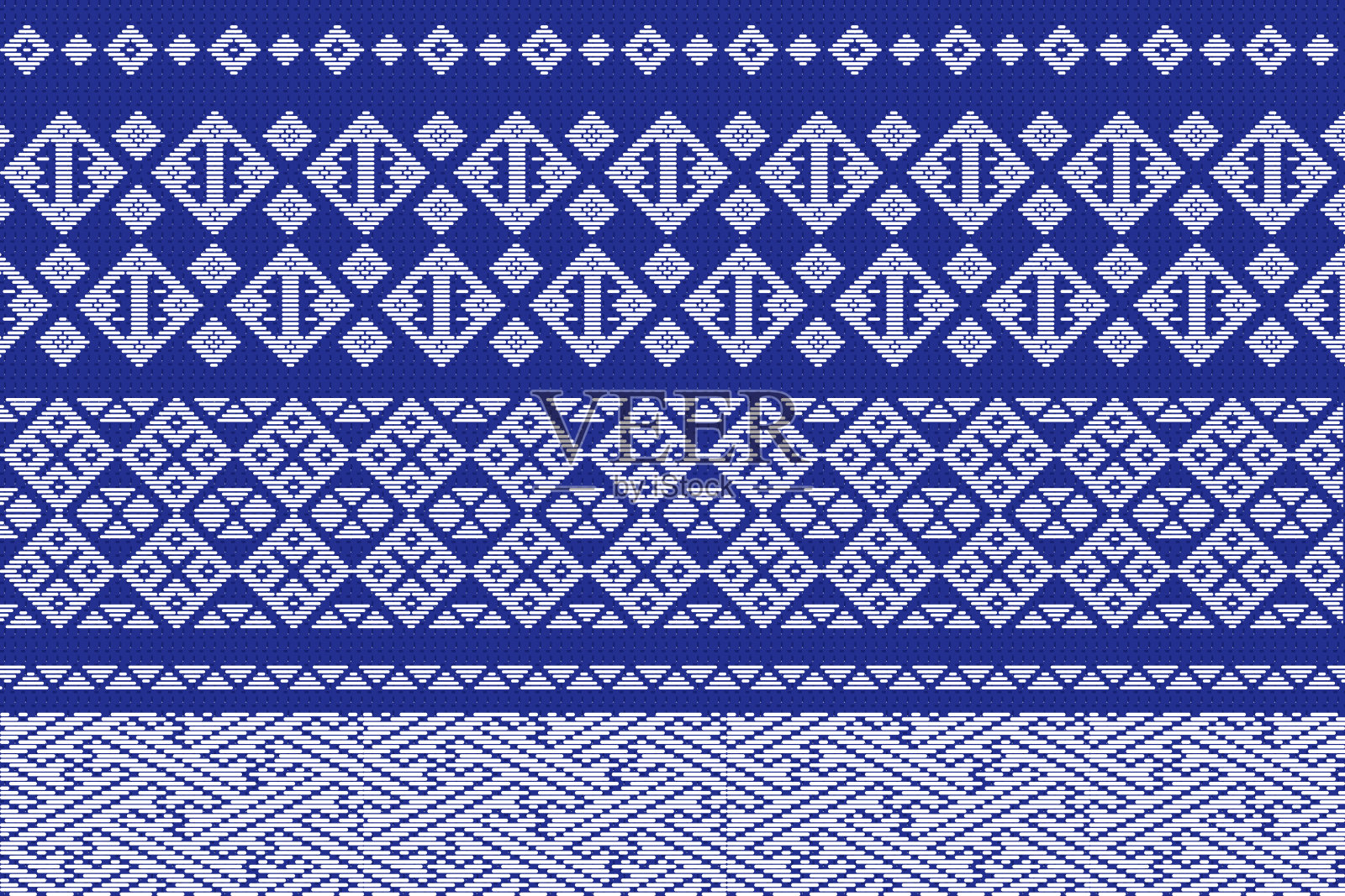 日本东北地区青森县的一种传统刺绣工艺。插画图片素材