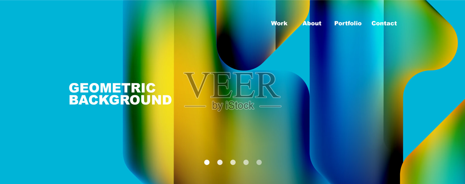 几何流体形状与液体颜色抽象插画图片素材