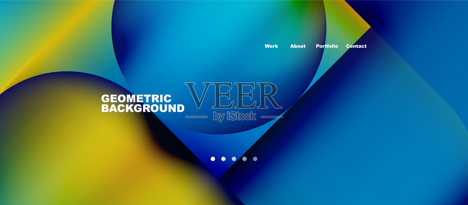 抽象的圆圈和圆形的着陆页插画图片素材