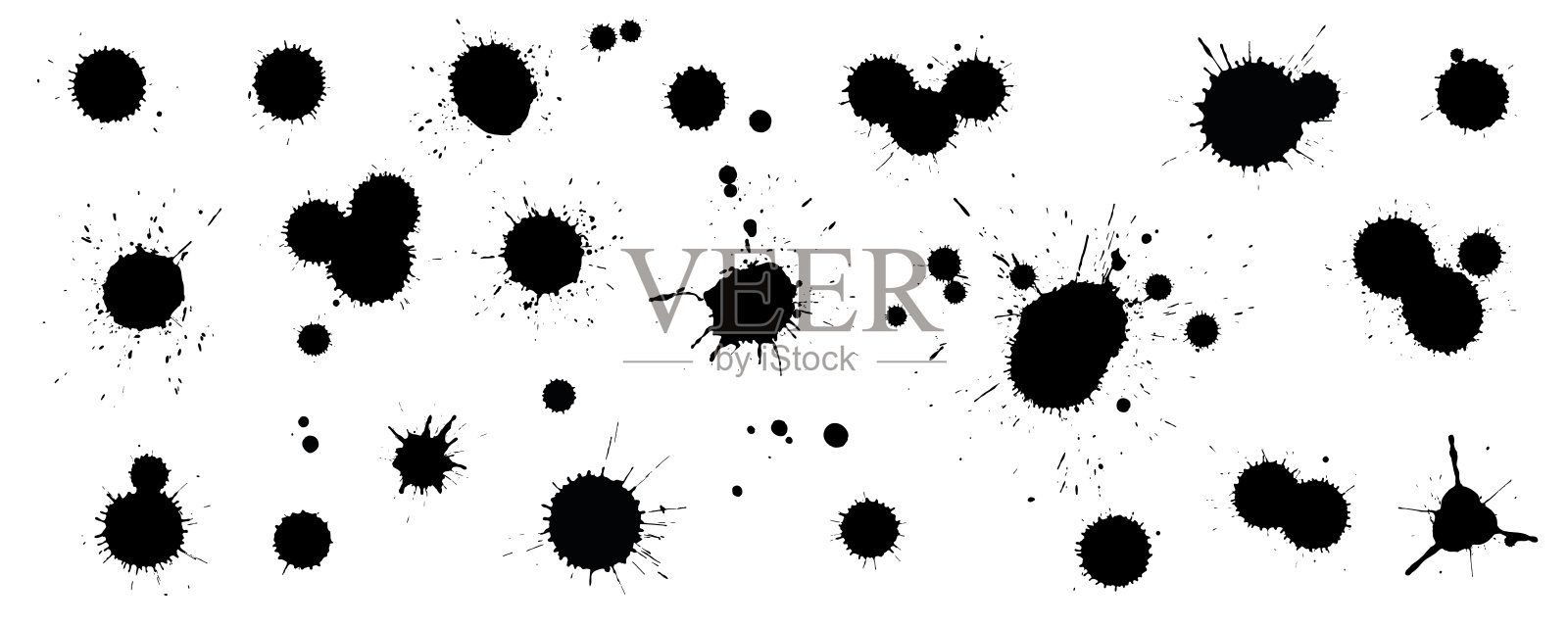 一套不同的墨迹插画图片素材