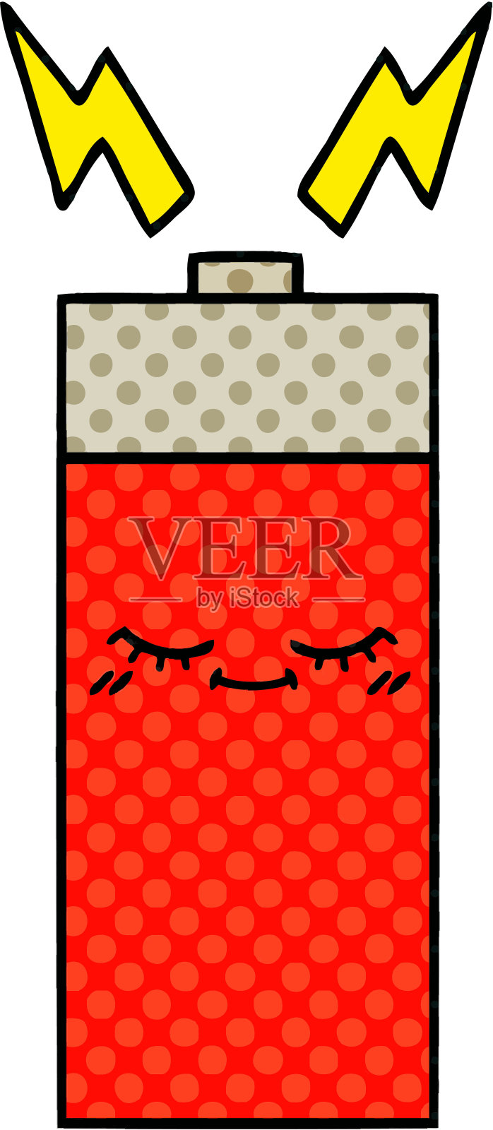 漫画书风格的电池漫画插画图片素材