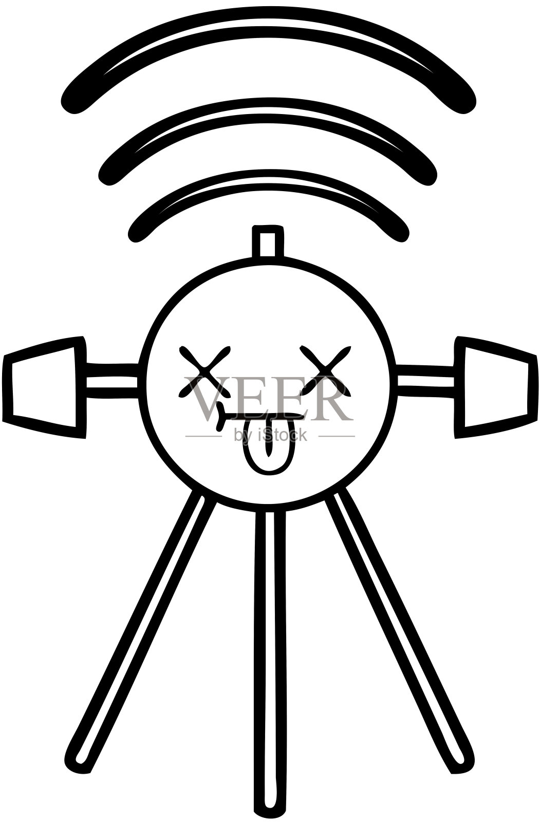 卫星线描图插画图片素材