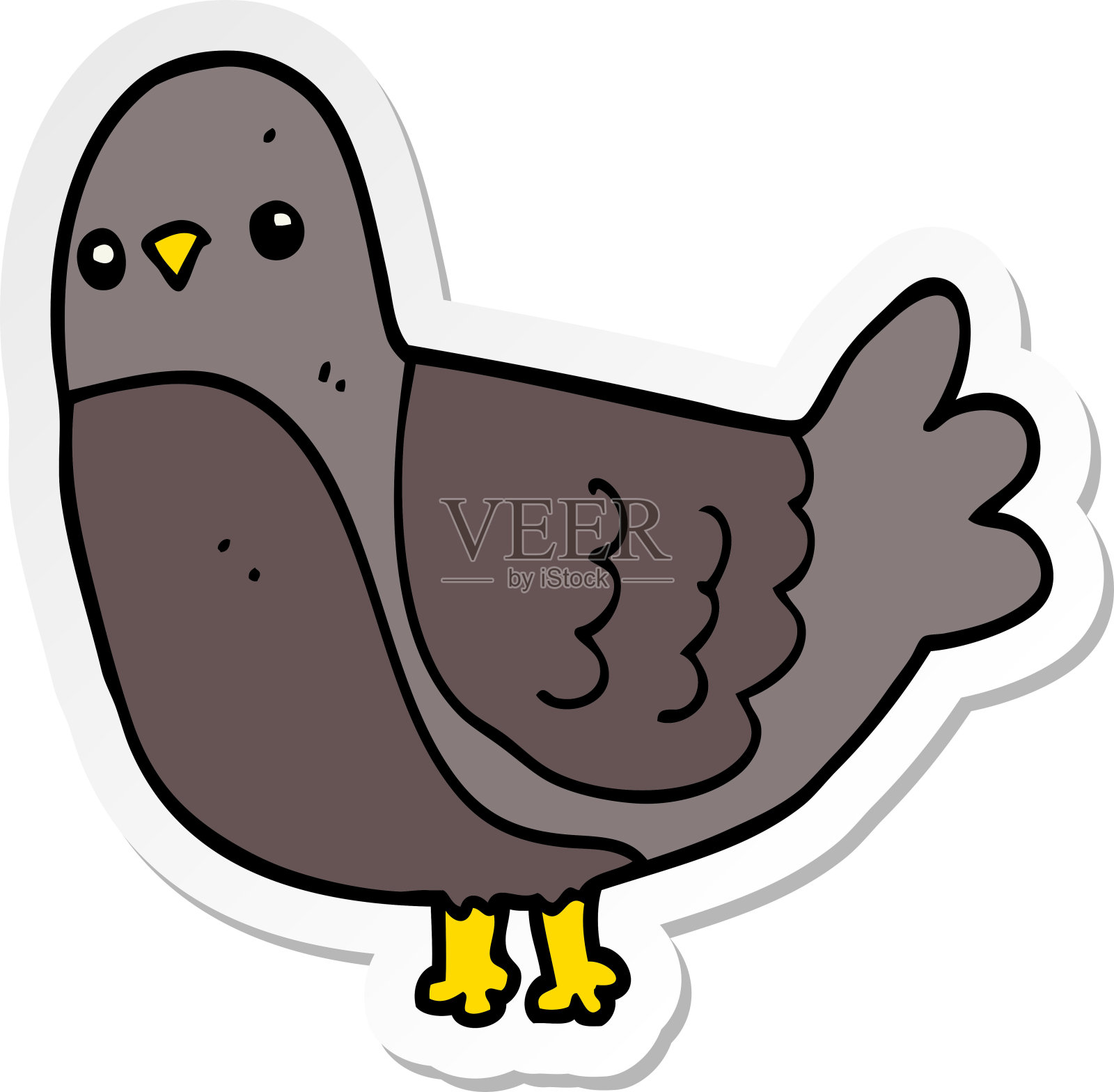 卡通鸟的贴纸插画图片素材