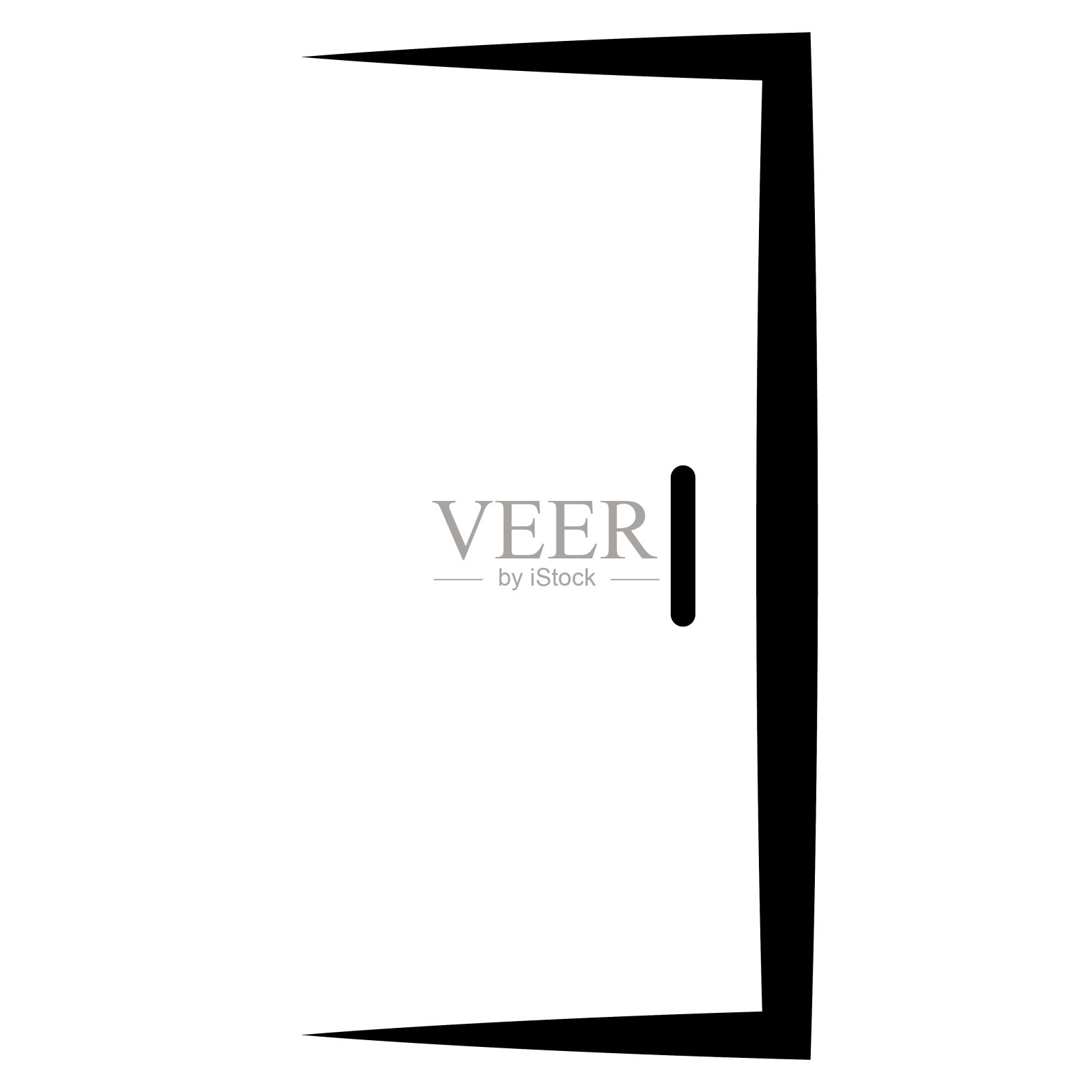 开门标志，图标门房子，轮廓关闭办公室框架插画图片素材