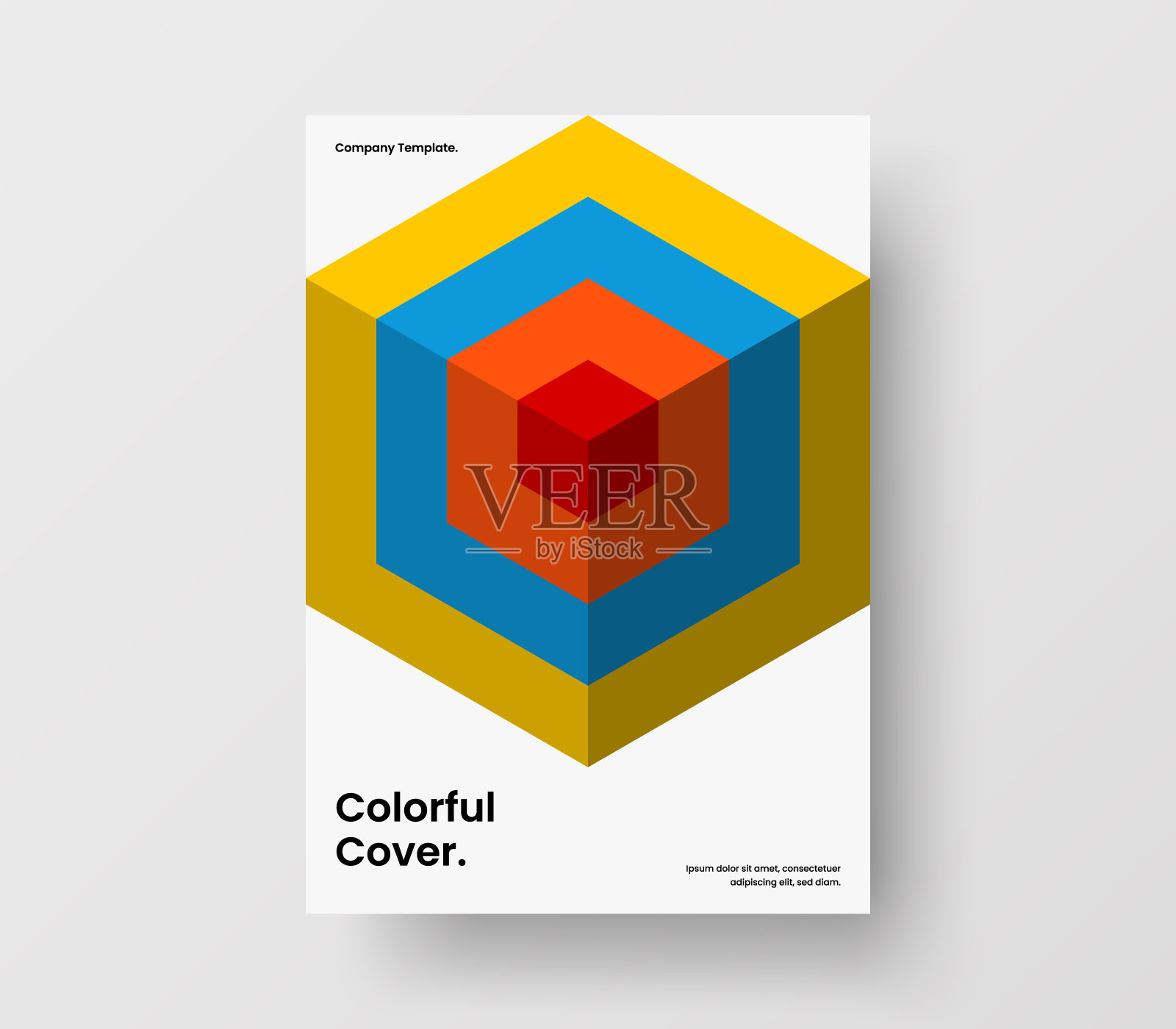 创意横幅A4矢量设计模板。清洁几何瓷砖传单插图。插画图片素材