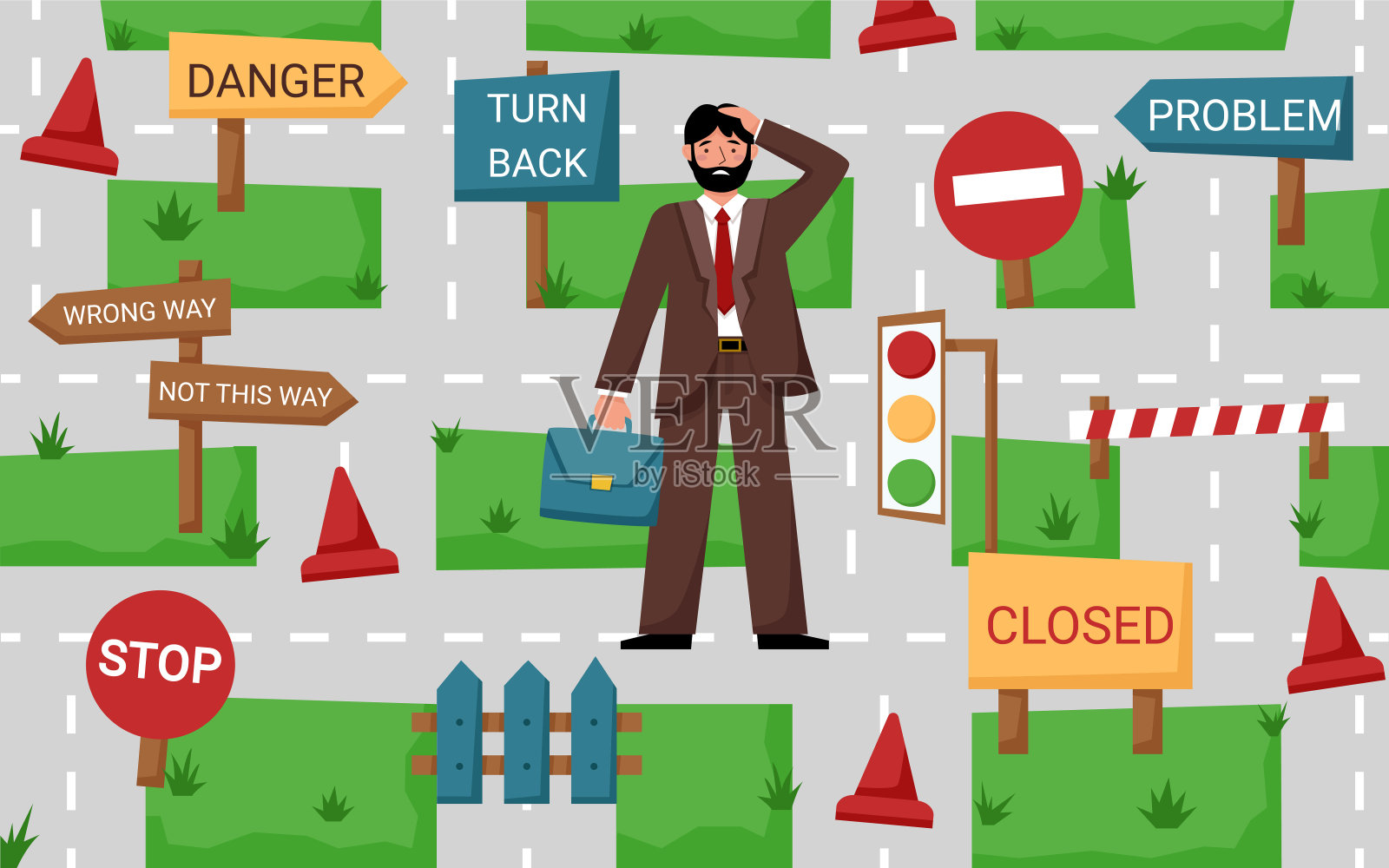 商人和问题设计元素图片