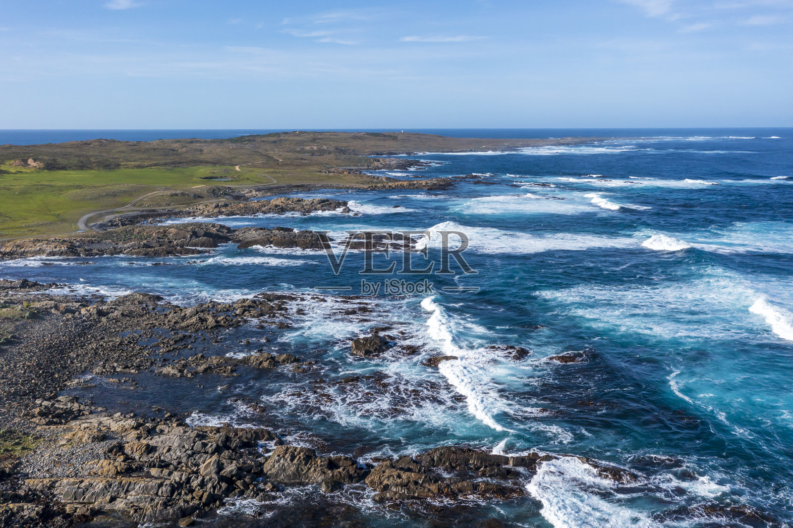 国王岛斯托克斯角海岸线的无人机航拍照片照片摄影图片