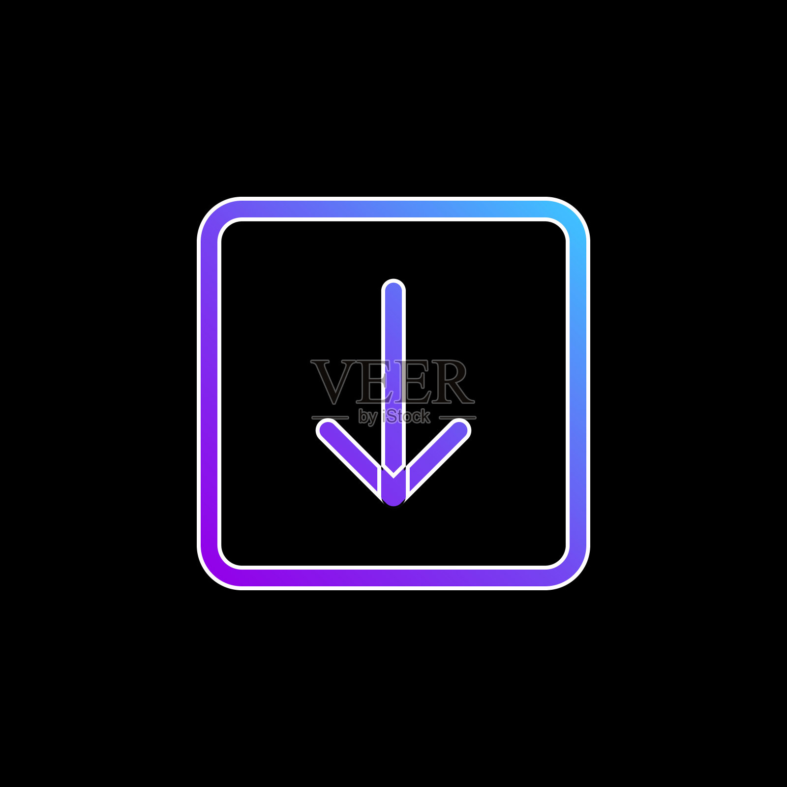 箭头向下蓝色梯度矢量图标插画图片素材