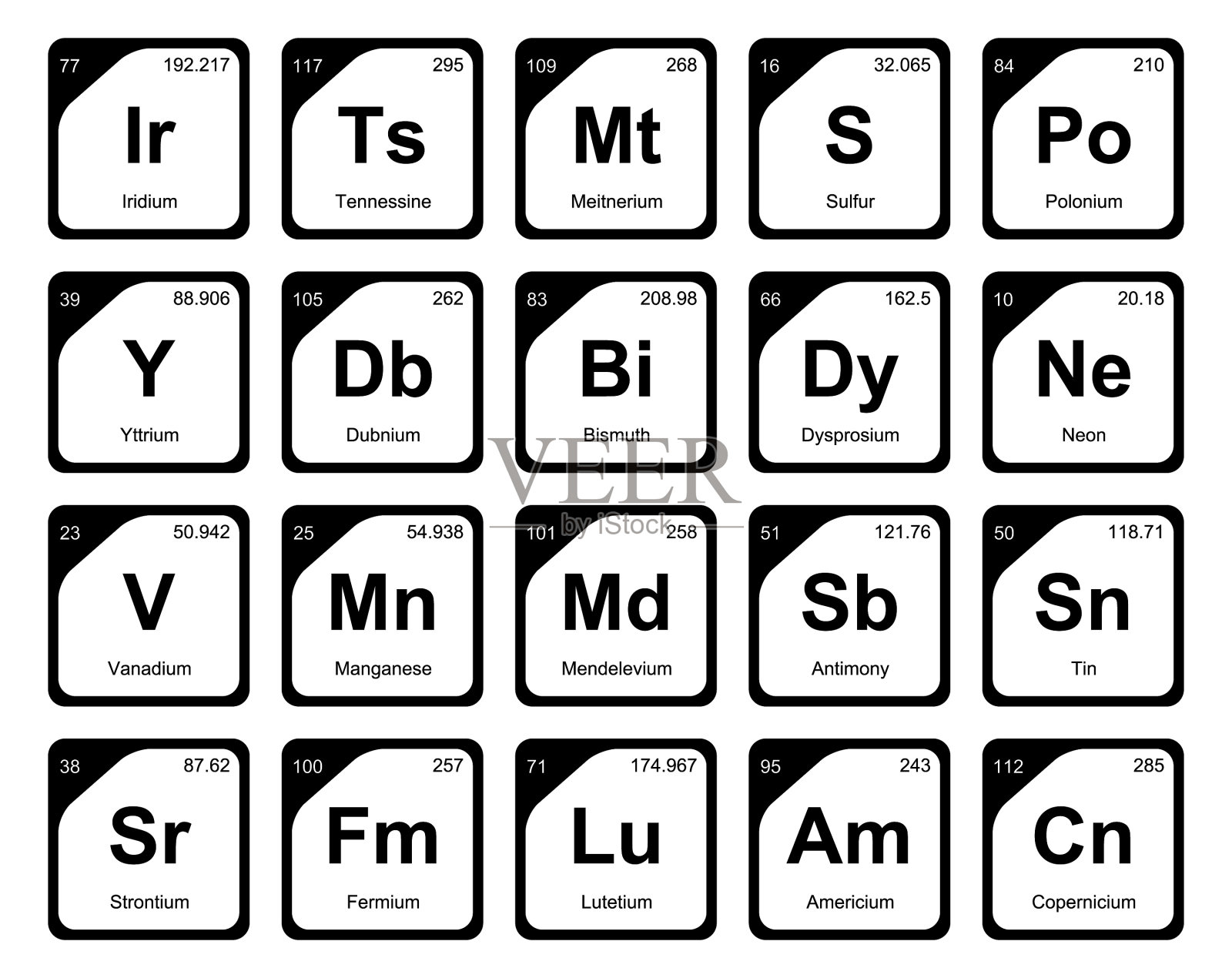 元素周期表图标包设计插画图片素材