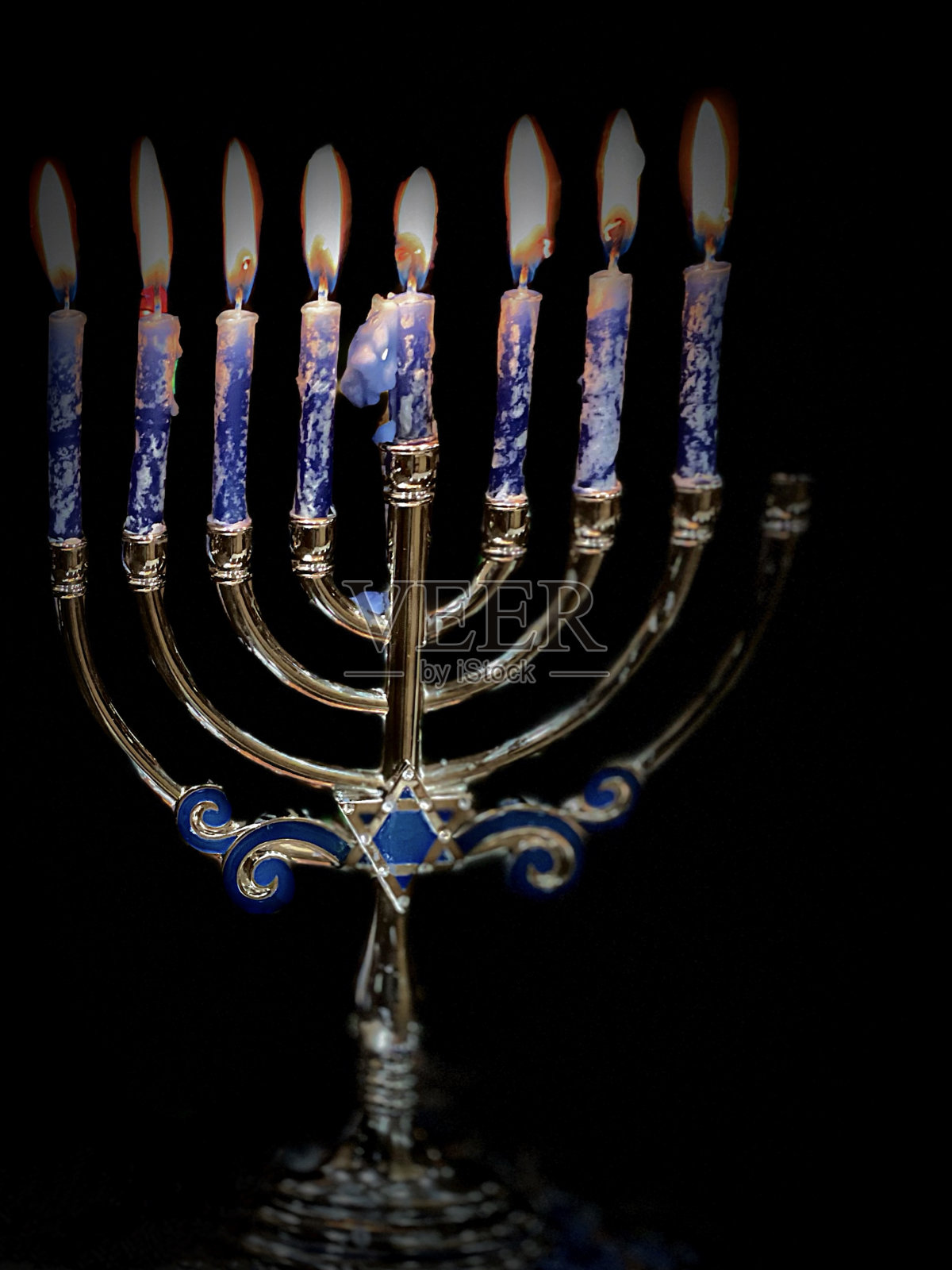 光明节的光明家第七夜-库存照片照片摄影图片