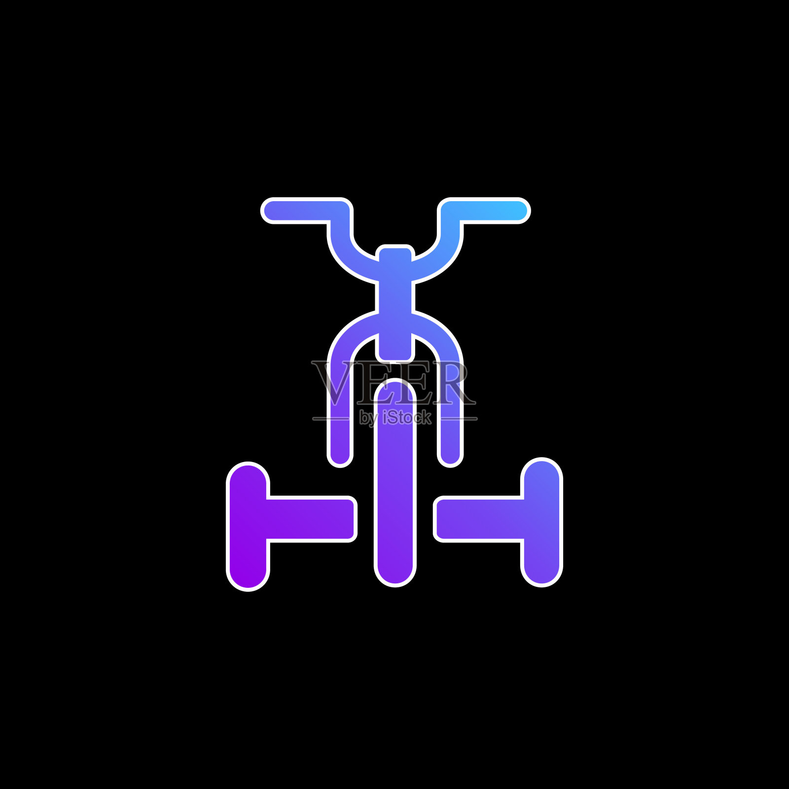 自行车蓝色梯度矢量图标插画图片素材