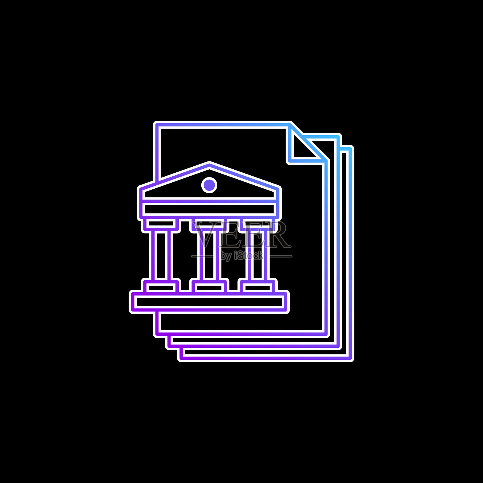 银行蓝色梯度矢量图标插画图片素材