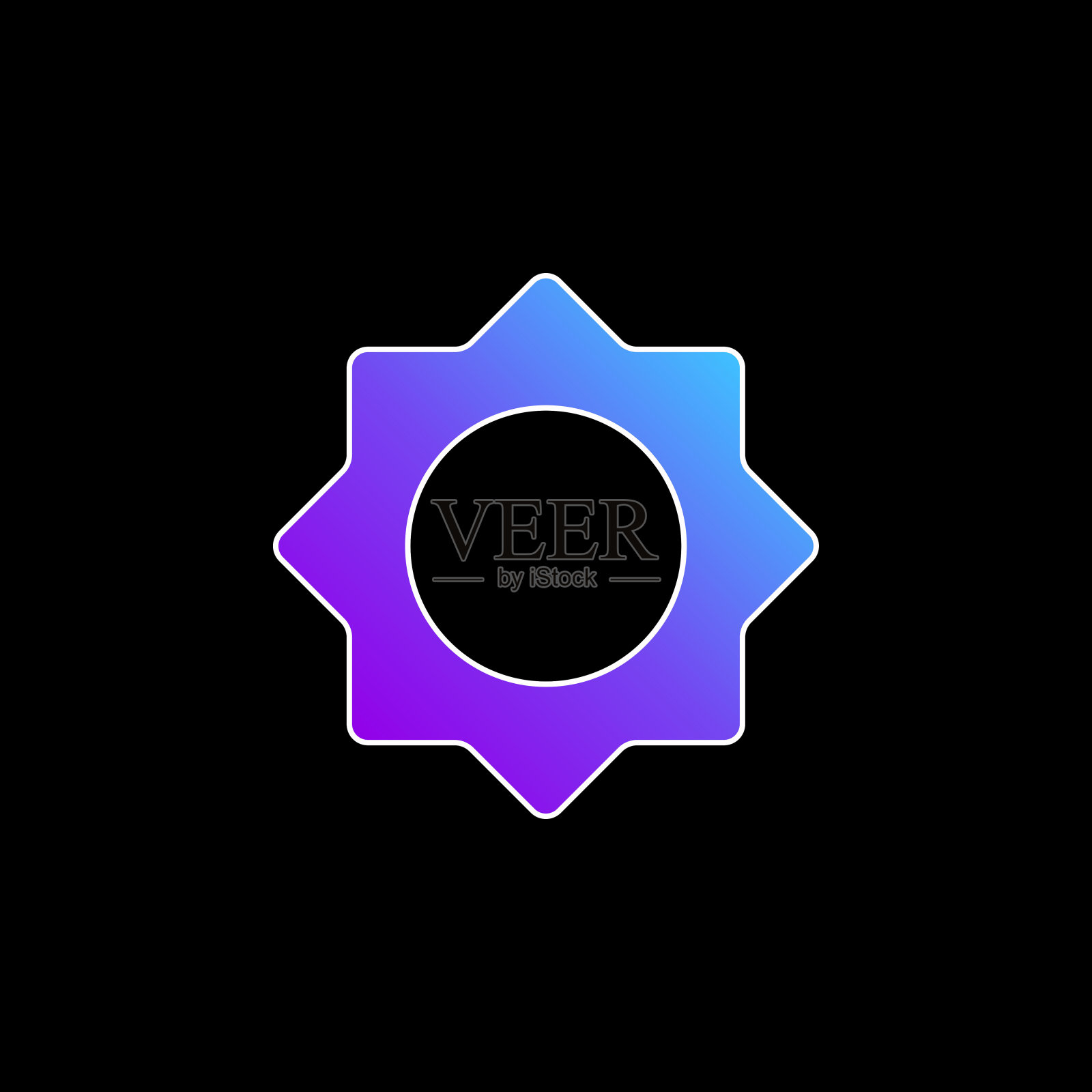 占星太阳蓝色梯度矢量图标插画图片素材